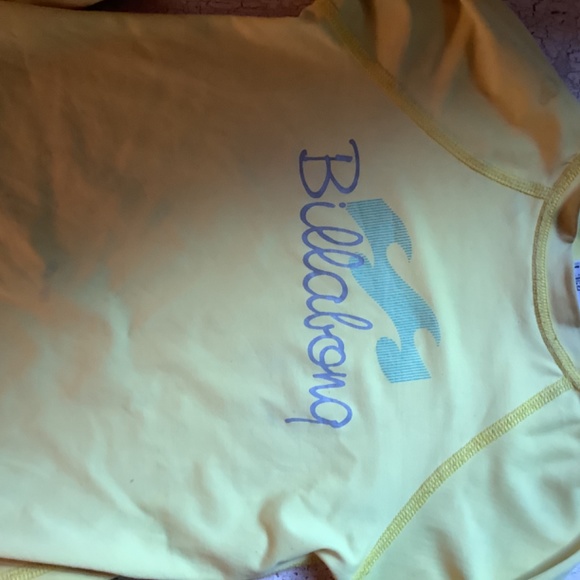 billabong Billie Girls Rashgaurd swim top Small yellow - Picture 2 of 10